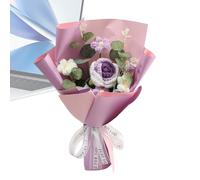 Crochet Flowers Bouquet - Handmade Knitted Decoration | Graduation Flower Gift Arrangement - Crochet Yarn Floral Bouquet Ornament - Spring Wedding Party Birthday Valentine Christmas Easter Holiday Dec