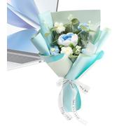 Crochet Flowers - Handmade Decorative Decor, Flower Bouquet with Intricate Craftsmanship, Birthday Christmas Easter, Graduation Valentine Party, Spring Wedding for Home Decoration and Gifting