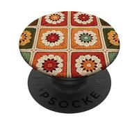 Crochet Granny Square Patrón de otoño otoño PopSockets PopGrip Adhesivo