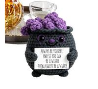 Crochet Halloween Plush Ghost And Cauldron Handmade Knitted Decor