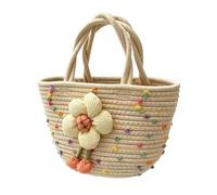 Crochet Handbags for Women Flower Design Woven Beach Pouch, C, Consulte la descripción