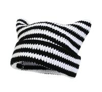 Crochet Hats for Women Handmade Knit Ear Beanie Hat Winter Hat Goth Gorros Hombre Invierno, Blanco, Talla única