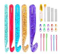 Crochet Hook Set - 12mm-25mm Transparent Crystal Knitting Needles | Ergonomic Crochet Needles - for Carpets Scarves Shawl Knitting Blanket Weaving Lace Crafts Home Decor