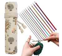 Crochet Hook Set - Colorful Long Knitting Needles for Beginners | Smooth Yarn Craft Tools for Scarf Blanket Making Home DIY Sewing Thread Projects for Women Learning and Creative Use
