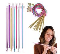 Crochet Hook Set, Tunisian Knitting Needles, Afghan Long Hooks, 23 Piece Colorful Crochet Needle Kit for Yarn Craft Knitting Weaving Diy Handmade Projects Beginners Experts Tools