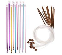 Crochet Hook Set, Tunisian Knitting Needles, Afghan Long Hooks, 23 Piece Colorful Crochet Needle Kit for Yarn Craft Knitting Weaving Diy Handmade Projects Beginners Experts Tools