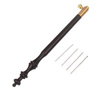 Crochet Hook with 4 (0.6mm-0.1mm-1.2mm) French Beading Hook Needle Set Wooden Crochet Tool Kit for Embroidering Sequins and Beads
