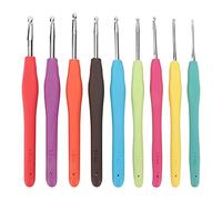 Crochet Hooks Ergonomic Soft Handle Aluminum Needles 9Pcs Set 2mm to 6mm for Knitting Crafts Arthritic Hands Comfort Grip