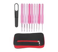 Crochet Hooks Set 9Pcs Anti Slip Ergonomic Lightweight Portable Aluminum Knitting Needles for Hats Scarves Crafting Oxford Cloth Storage Bag Included Multiple Sizes
