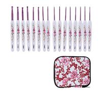 Crochet Hooks Set Ergonomic Design Handle Sturdy Crochet Comfortably Use DIY Knitting Tools for Enthusiasts Beginners (Pink)