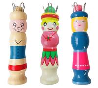 Crochet Kit Principiantes, 3 Piezas de Lana de Punto Con Aguja de Ganchillo, Muñecas de Punto, Agujas de Tejer de Madera, Juego de Herramientas de Punto Para Niños, Set de Iniciación Para Lana (Modelo