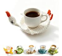 Crochet Lizard Coaster 3D Pattern,Funny Handmade Crochet Coasters，Set F