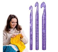 Crochet Needles - 3 Size 15mm 12mm 10mm Needle,crochet For Crocheting, Sequin Crystal Knitting Hook Yarn Craft
