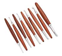 Crochet Needles - 8-Piece Beech Wood Set | Lightweight Ergonomic Beech Wood Crochet Hooks, Perfect For Beginners And Adults, Ideal For Craft Projects, Christmas, Women, And DIY Knitting Or