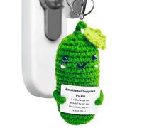 Crochet Pickle Plush - Muñeca De Pepino De, Apoyo Emocional Divertido | Regalo De Aliento Hecho A Mano, Peluche De Punto Verde con Tarjeta, Decoración De Escritorio De Terapia, De Alquil