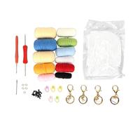 Crochet Starter Kit Sun Moon Star Design 11 Colored Yarn DIY Craft Project for Beginners Kids Adults Family Handmade Gift Cotton Plastic 1 Set