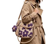 Crochet Tote Bag - Diseño de flores a mano, Boho Beach/Picnic/Travel Purse