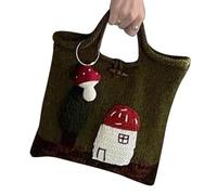 Crochet Tote Bags - Handmade Knitted Shoulder Purses, Wool Casual Handbags