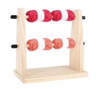Crochet Yarn Organizer, Wooden Knitting Holder, Double Layer Storage, Rotating Thread Stand with Christmas, Crochet Thread Storage for Embroidery, Yarn Holder Rotating Table for Holiday