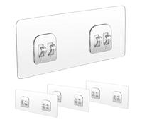 Crochets Adhésifs Salle de Bain PVC 4 Pièces - Plaquettes Rechange Étagère Douche Auto Collantes | Support Rangement Carrelage Sans Perçage | Organisateur Serviettes Accessoires Maison Appartement Cam