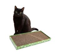 Croci - Árbol de Gato de cartón, 2 Capas Reversibles, con Patas Antideslizantes, incluida Bolsa de Hierba para Gatos, Estilo Fiori, 45 x 25,5 x 5 cm