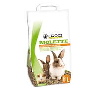 Croci Biolette - Arena Ecológica 8 Litros, Arena De Pellets, Natural Y Orgánica, Para Conejos, Roedores, Pájaros Y Pequeños Mamíferos, Antiolor