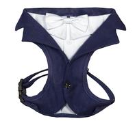 Croci Ceremony Groom - Arnés Ajustable para Perros machos para Bodas Esmoquin Azul M/42-55 cm
