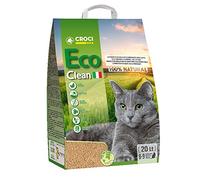 Croci Eco Clean Litter 20 L - Arena Aglomerante Para Gatos, Biodegradable, Descarga En El Inodoro, 100% Vegetal, Larga Duración Antiolor Arena