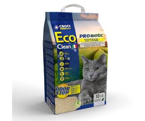 Croci Eco Clean Probiotic Litter 10 L Arena Aglomerante para Gatos, Biodegradable, Descarga en el Inodoro, 100% Vegetal, Arena Antiolor, 3.8 kg