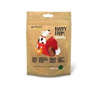 Croci Happy Farm - Premio masticativo para Perros, Aperitivos Naturales para Perros, Alimentos complementarios proteicos con Verduras, Pollo y Batata, 80 g