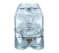 Croci - Impermeable Perro Montreal - Abrigo de Invierno para Perros tamaño Mediano pequeño - Capa Ajustable con Agujero de Correa - Talla 25 cm, Color Azul Perla