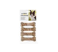 Croci King Bone - Hueso para Perros de Piel de Vaca Natural, 8 cm, 4 Unidades