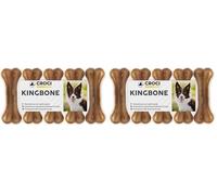 Croci King Bone - Hueso para Perros, merienda recompensa para Masticar para Perros de Piel de Vaca Natural, Palo Dental para Limpiar los Dientes, 7,5 cm - 5 Piezas (Paquete de 2)