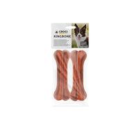 Croci King Bone - Huesos de Perro con Sabor a Tocino, Bocadillo de recompensa masticable para Perros en Piel de Vaca Natural, Palo Dental para Limpieza de Dientes, 15 cm - 2 Piezas