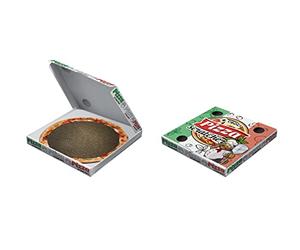 Croci Love Pizza - Rascador De Cartón Para Gatos Adultos, 2 Capas Reversibles, Pies Antideslizantes, Bolsa De Hierba Gatera Incluida, En Forma De Caja De Pizza, 40X40X6,5 Cm