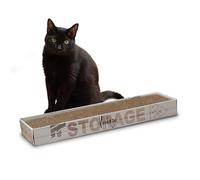 Croci Rascador para Gatos de cartón, 2 Capas con Patas Antideslizantes, Incluye sobre de césped Gato, Estilo Roble, 48 x 12,5 x 5 cm