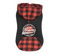 Croci Sudadera con Capucha Bronx Black para Perros, Talla de Espalda de 35 cm, Ajustable con Cierre de Velcro, con Gomas elásticas y Orificio para Correa y arnés, Color Negro