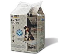 Croci Super Nappy - Colchonetas Higiénicas Para Perros 60X60 Cm 50 Piezas - Calzoncillos Para Perros Y Mascotas, Para Pis De Perros Y Gatos Ultra Absorbentes Desechables, Antidesgarro Y Antiolor