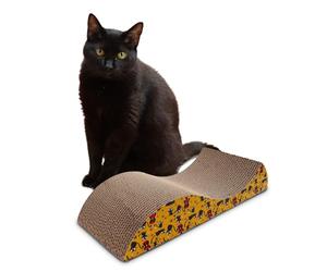 Croci Wavy - Tapete Rascador Para Gatos Adultos, Grandes Y Pequeños, Tapete Con Rascador Calmante Para Gatos En Cartón Y Bolsa De Catnip Lista Para Combinar, Accesorios Y Juegos Para Mascotas En Casa