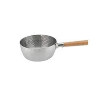 Crock pot de acero inoxidable. Cacerola de acero inoxidable 304, cacerola for salsa de leche con mango de madera, herramienta de cocina multiusos tradicional japonesa for cocina(20cm/7.9in)