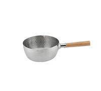 Crock pot de acero inoxidable. Cacerola de acero inoxidable 304, cacerola for salsa de leche con mango de madera, herramienta de cocina multiusos tradicional japonesa for cocina(18cm/7in)