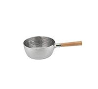 Crock pot de acero inoxidable. Cacerola de acero inoxidable 304, cacerola for salsa de leche con mango de madera, herramienta de cocina multiusos tradicional japonesa for cocina(16cm/6.3in)