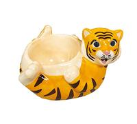 Crockery Critters Huevera - Tigre de Deluxebase. Bonito animal de cerámica con forma de huevera para niños y adultos.