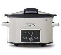 Crockpot olla de cocción lenta con tapa abatible | Digital programable | 3,5 l (2-3 personas) | Para preparar todo tipo de recetas | Metal, Cromado [CSC060X]