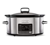 Crockpot TimeSelect Digitaler Slow Cooker | programmierbares pantalla digital | 5,6 L (7+ personas) | Warmhaltefunktion | Energieffizient | Edelstahl [CSC066]