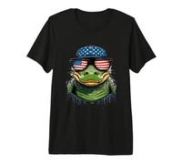 Crocodile & Alligator - Gorra con Bandera Americana y Gafas Camiseta Premium