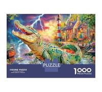 Crocodile by Lighthouse Puzzle De 1000 Piezas, Juego Educativo, Desafío, Clásicos para Adultos Y Niños A Partir De 12 Años Rompecabezas Familiar-Obra De Arte, Juego Clásico 52x38cm/1000pcs