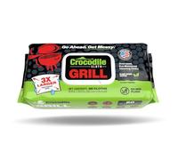 Crocodile Cloth Grill - 80 toallitas de limpieza biodegradables (15 x 10 pulgadas). Seguras para la piel y múltiples superficies. Impregnadas con aloe y vitamina E. Grandes, prehumedecidas y