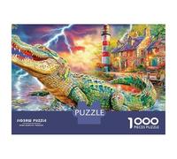 Crocodile en el Pueblo in Fantasía Town Puzzle 1000 Piezas Premium Exclusivo Pasatiempo Creativo Alivio del Estrés para Adultos Y Niños A Partir De 14 Años 52x38cm/1000pcs