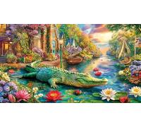 Crocodile Puzzle de 1000 Piezas Reciclado Juego Educativo Desafiante para Adultos y niños de 12 años y más 38x52/1000pcs
